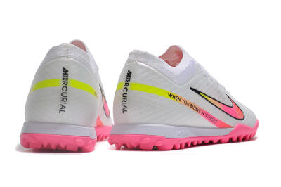 Nike Air Zoom Mercurial Vapor 15 Elite TF Artificial Turf Soccer Shoes - White/Pink/Black/Green