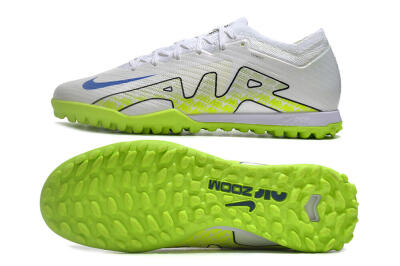 Nike Air Zoom Mercurial Vapor 15 Elite TF Artificial Turf Soccer Shoes - White/Blue/Yellow