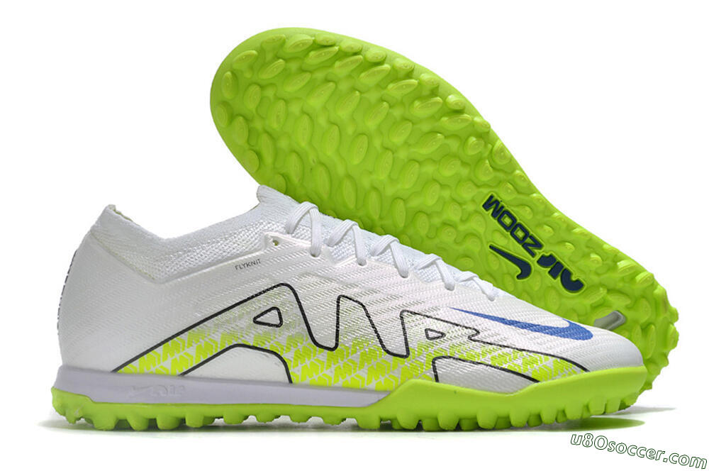 Nike Air Zoom Mercurial Vapor 15 Elite TF Artificial Turf Soccer Shoes - White/Blue/Yellow 1