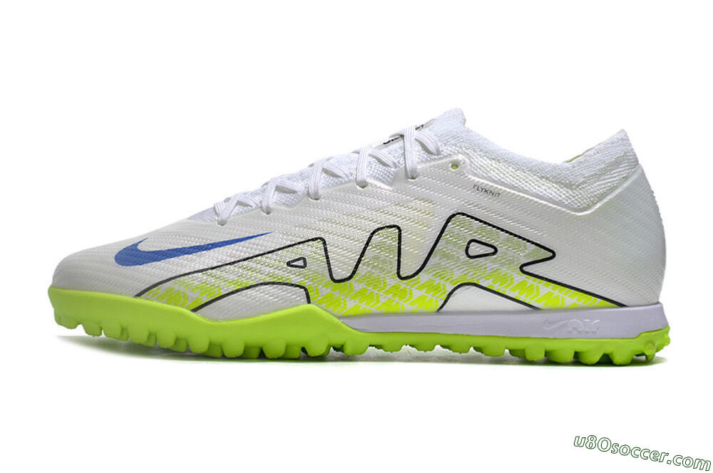 Nike Air Zoom Mercurial Vapor 15 Elite TF Artificial Turf Soccer Shoes - White/Blue/Yellow 2
