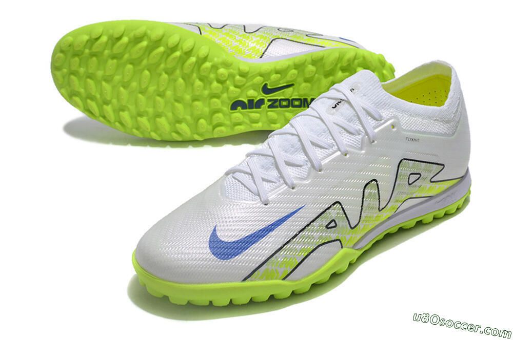 Nike Air Zoom Mercurial Vapor 15 Elite TF Artificial Turf Soccer Shoes - White/Blue/Yellow 3