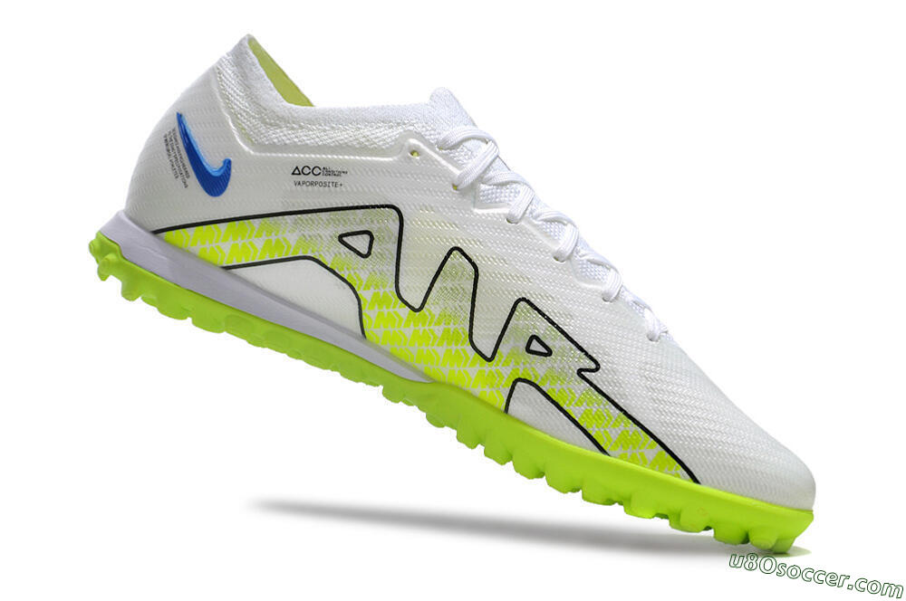 Nike Air Zoom Mercurial Vapor 15 Elite TF Artificial Turf Soccer Shoes - White/Blue/Yellow 4