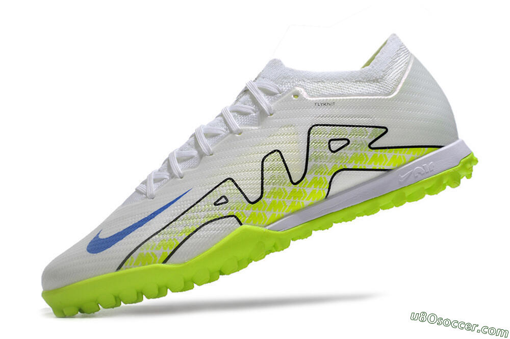 Nike Air Zoom Mercurial Vapor 15 Elite TF Artificial Turf Soccer Shoes - White/Blue/Yellow 5