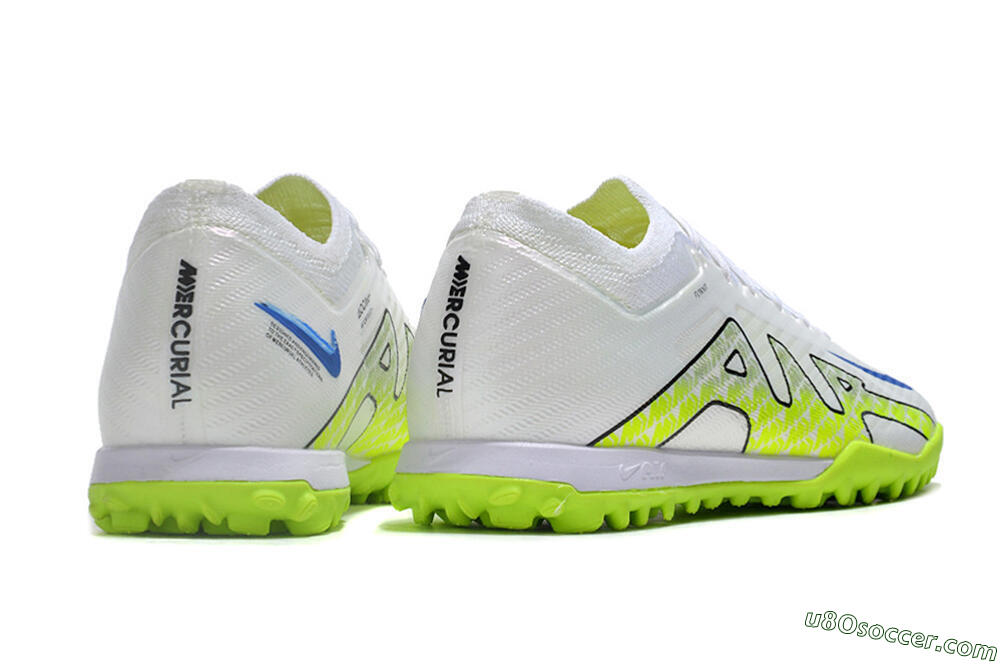 Nike Air Zoom Mercurial Vapor 15 Elite TF Artificial Turf Soccer Shoes - White/Blue/Yellow 6