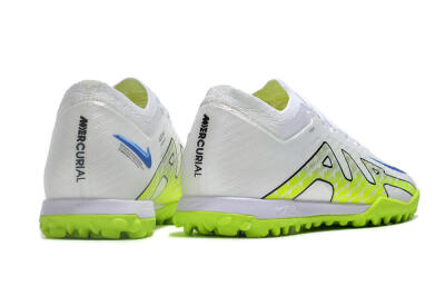 Nike Air Zoom Mercurial Vapor 15 Elite TF Artificial Turf Soccer Shoes - White/Blue/Yellow