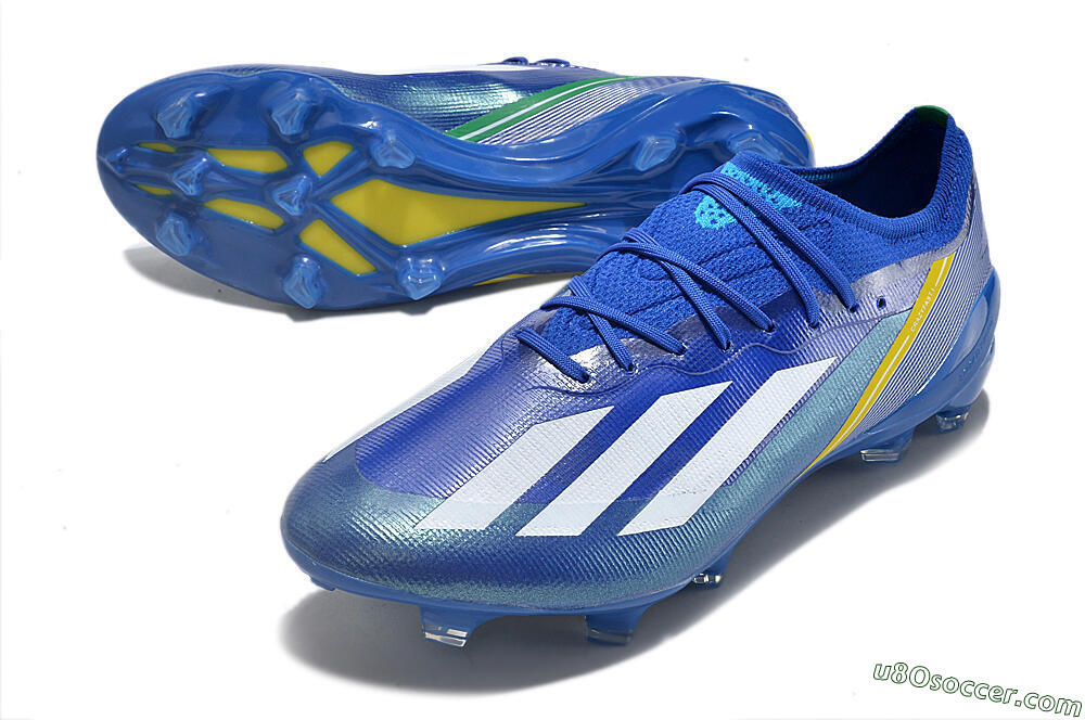 Adidas X Crazyfast.1 FG Firm Ground Soccer Cleats - Blue/White/Yellow 3