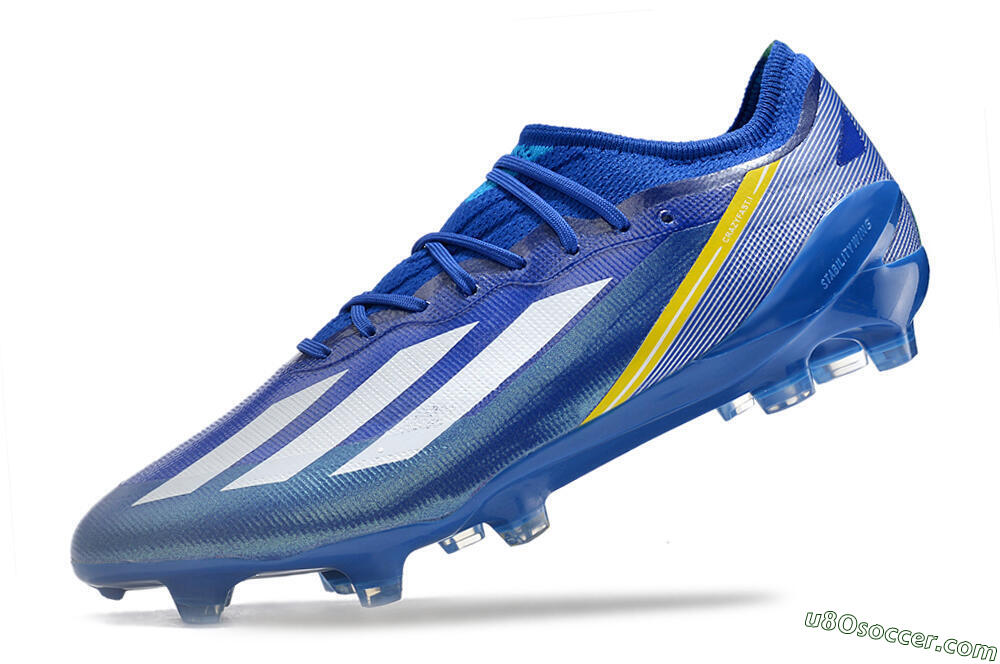 Adidas X Crazyfast.1 FG Firm Ground Soccer Cleats - Blue/White/Yellow 5