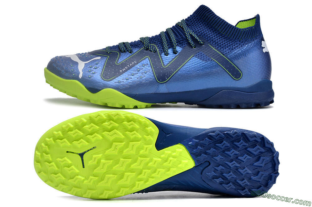 Puma Future Ultimate TF Artificial Turf Soccer Shoes - Blue/White/Yellow 0
