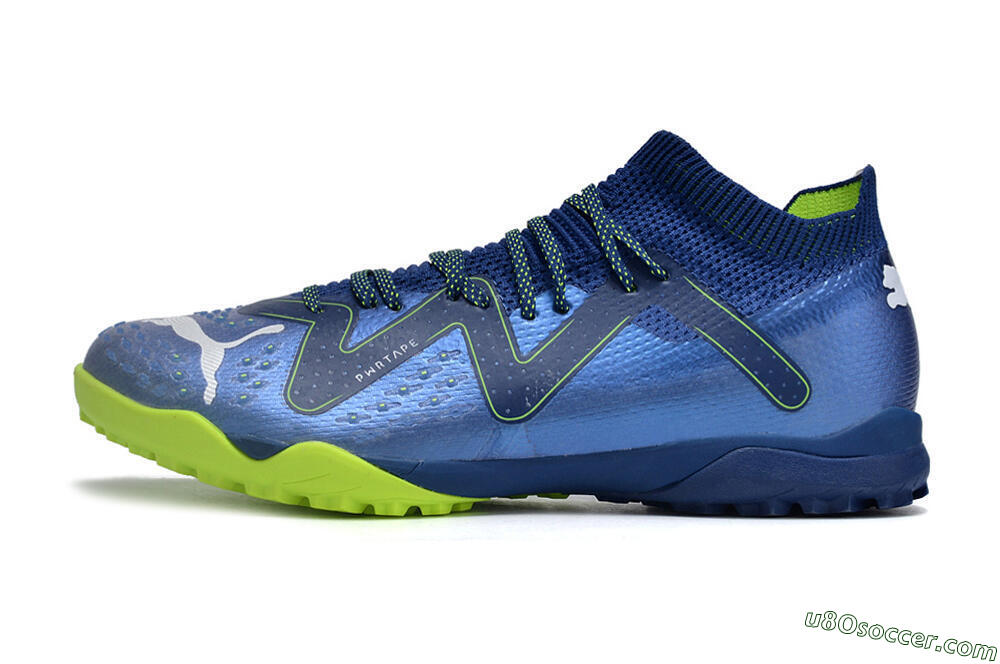 Puma Future Ultimate TF Artificial Turf Soccer Shoes - Blue/White/Yellow 2