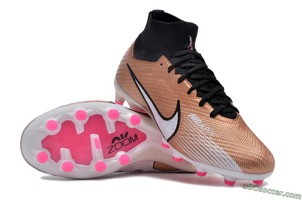 Nike Air Zoom Mercurial Superfly 9 Elite AG Artificial Grass Soccer Cleats - Gold/Black/White 0