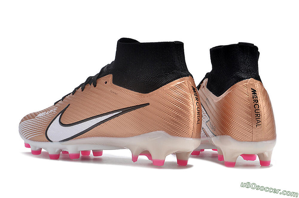 Nike Air Zoom Mercurial Superfly 9 Elite AG Artificial Grass Soccer Cleats - Gold/Black/White 4
