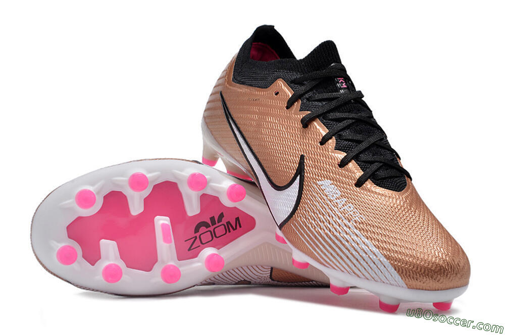 Nike Air Zoom Mercurial Vapor 15 Elite AG Artificial Grass Soccer Cleats - Gold/Black/White 0