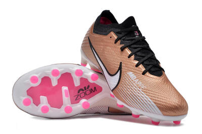 Nike Air Zoom Mercurial Vapor 15 Elite AG Artificial Grass Soccer Cleats - Gold/Black/White