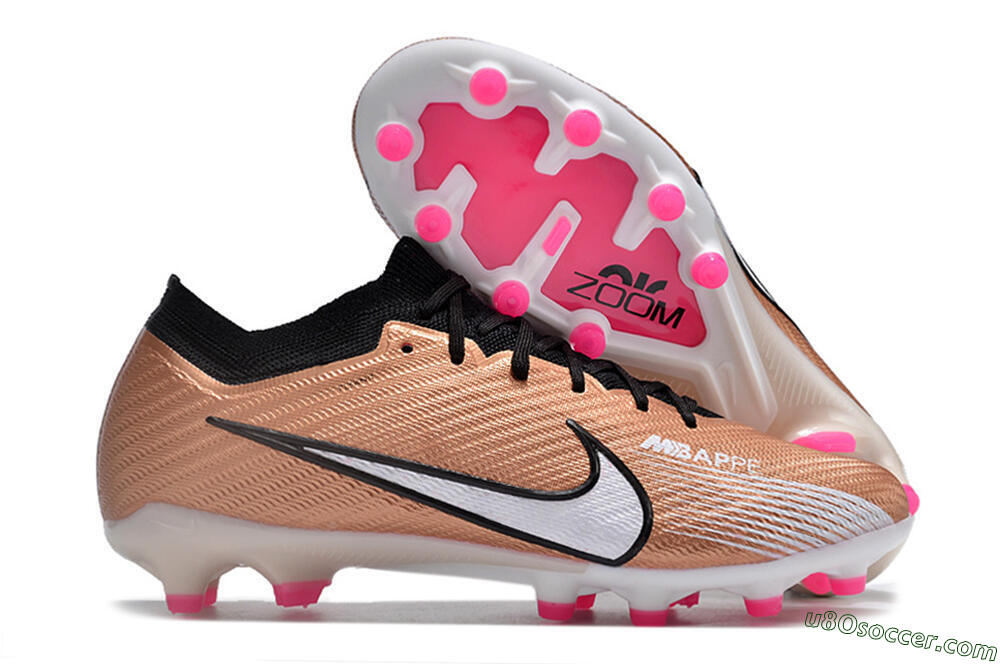 Nike Air Zoom Mercurial Vapor 15 Elite AG Artificial Grass Soccer Cleats - Gold/Black/White 1