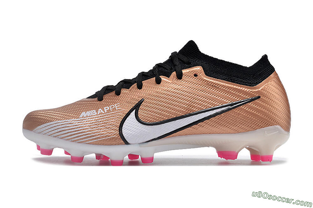 Nike Air Zoom Mercurial Vapor 15 Elite AG Artificial Grass Soccer Cleats - Gold/Black/White 2