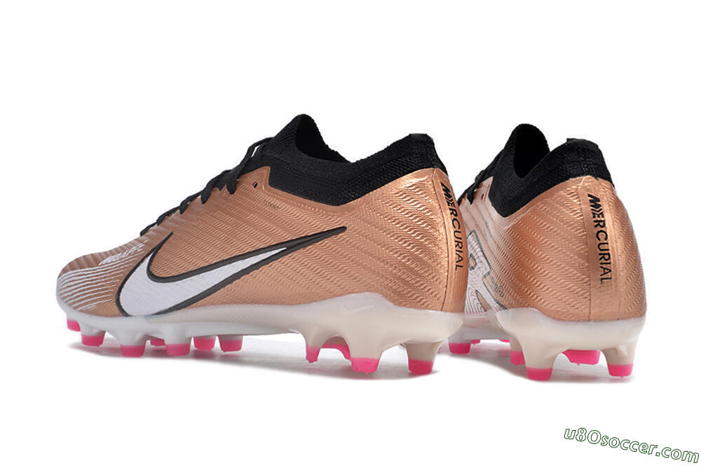 Nike Air Zoom Mercurial Vapor 15 Elite AG Artificial Grass Soccer Cleats - Gold/Black/White 4