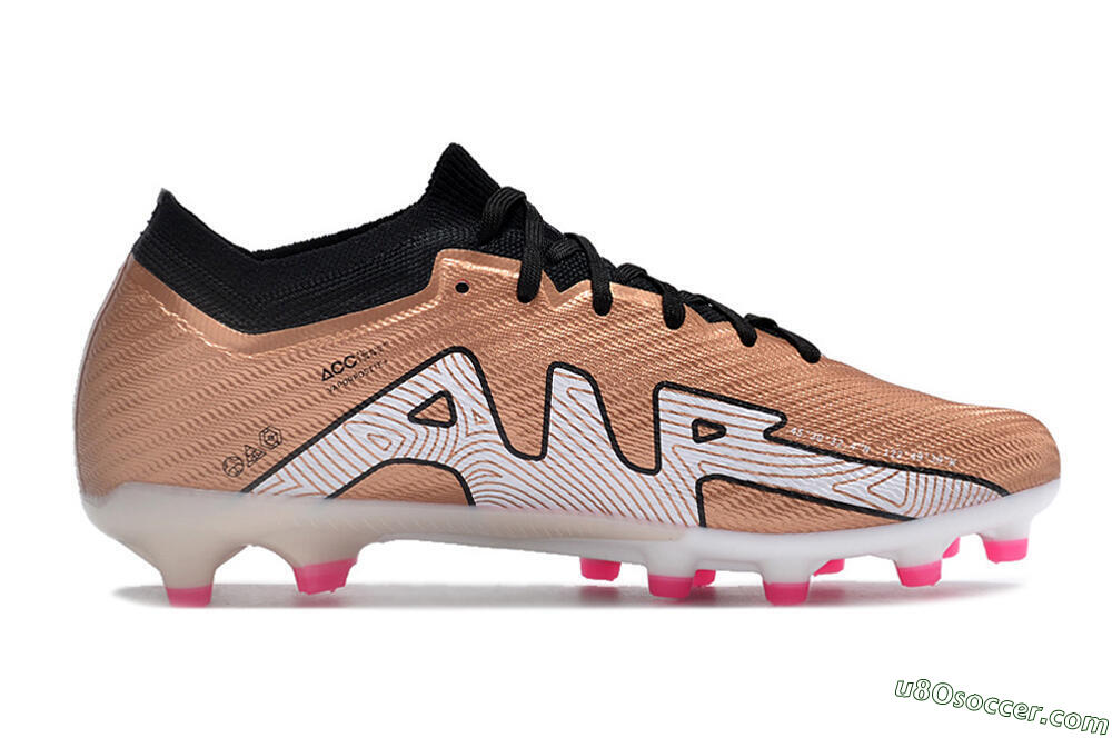 Nike Air Zoom Mercurial Vapor 15 Elite AG Artificial Grass Soccer Cleats - Gold/Black/White 5