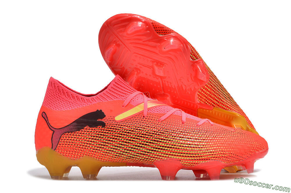 Puma Future Ultimate 2024 FG Firm Ground Soccer Cleats - Red/Orange/Yellow 1