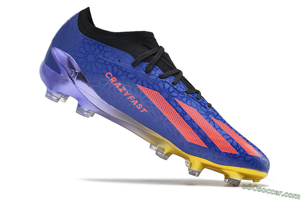 Adidas X Crazyfast.1 Salah FG Firm Ground Soccer Cleats - Blue/Red/Gold 4