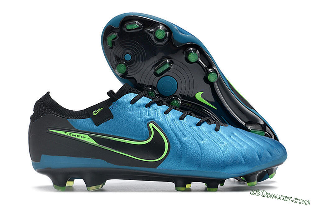 Nike Tiempo Legend 10 Elite FG Firm Ground Soccer Cleats - Blue/Green/Black 1