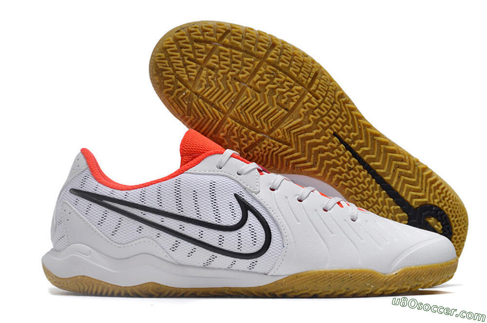 Nike Tiempo Legend 10 Academy IC Indoor & Futsal Soccer Shoes - White/Black/Red 1
