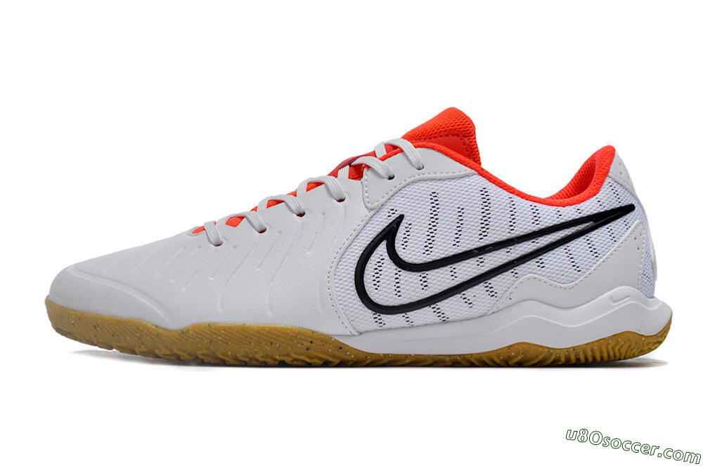 Nike Tiempo Legend 10 Academy IC Indoor & Futsal Soccer Shoes - White/Black/Red 2
