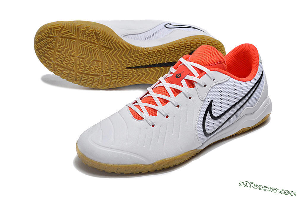 Nike Tiempo Legend 10 Academy IC Indoor & Futsal Soccer Shoes - White/Black/Red 3