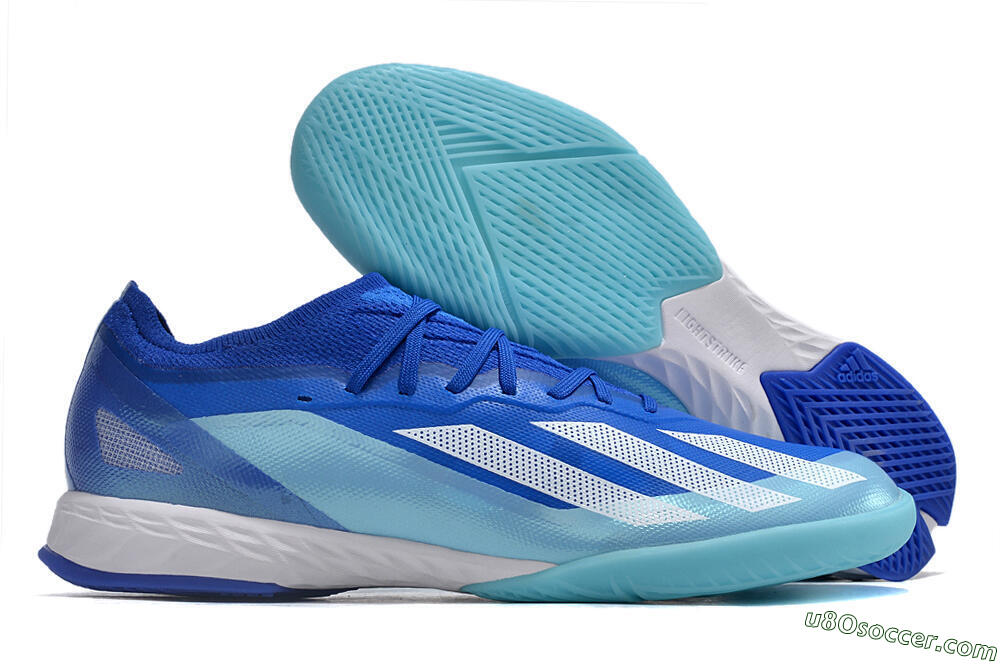 Adidas X Crazyfast.1 IC Indoor & Futsal Soccer Shoes - Blue/White/Jade 1