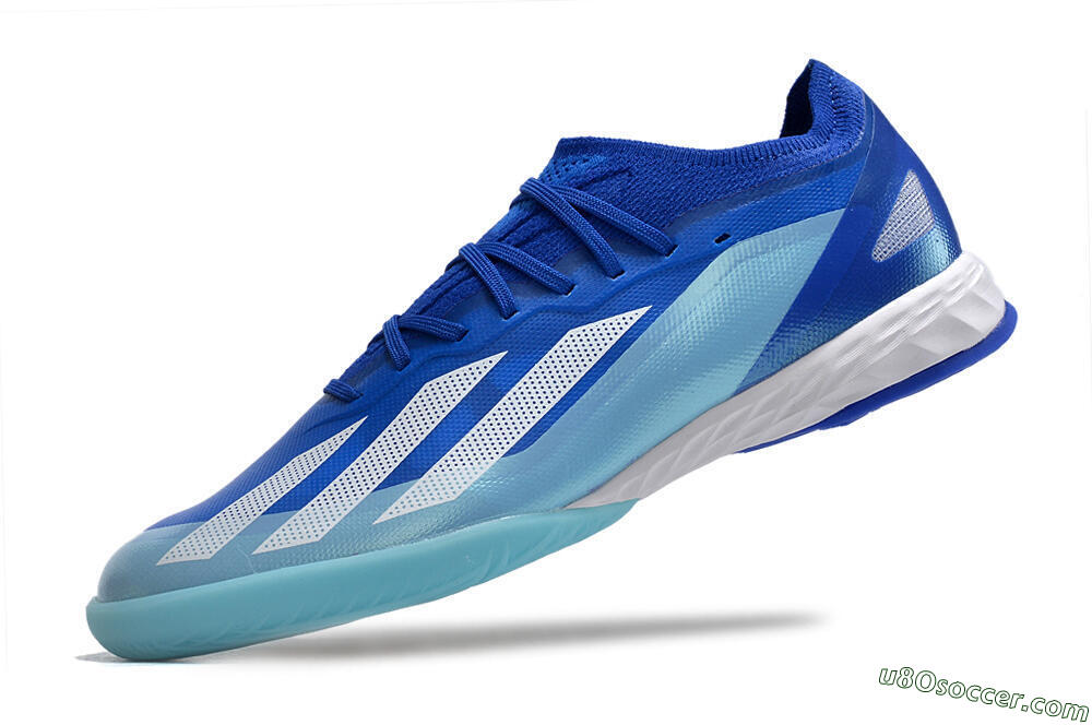 Adidas X Crazyfast.1 IC Indoor & Futsal Soccer Shoes - Blue/White/Jade 5