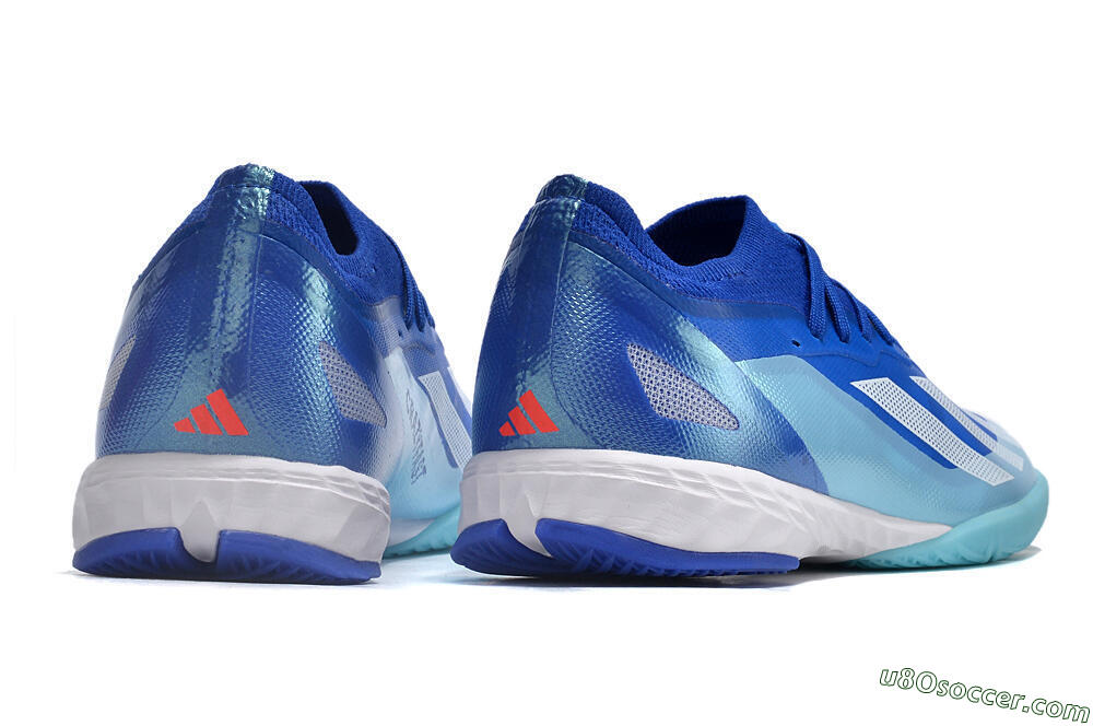 Adidas X Crazyfast.1 IC Indoor & Futsal Soccer Shoes - Blue/White/Jade 6