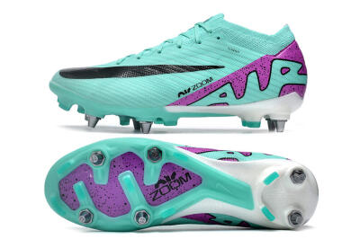Nike Air Zoom Mercurial Vapor 15 Elite SG Soft Ground Soccer Cleats - Turquoise/Black/White/Purple