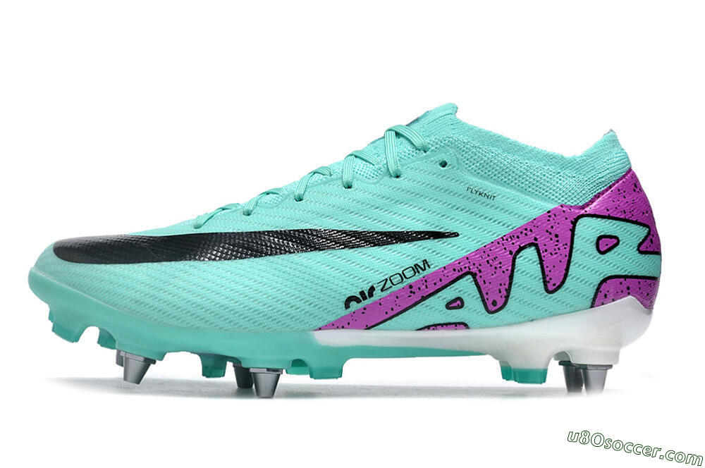 Nike Air Zoom Mercurial Vapor 15 Elite SG Soft Ground Soccer Cleats - Turquoise/Black/White/Purple 2