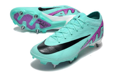 Nike Air Zoom Mercurial Vapor 15 Elite SG Soft Ground Soccer Cleats - Turquoise/Black/White/Purple