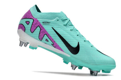 Nike Air Zoom Mercurial Vapor 15 Elite SG Soft Ground Soccer Cleats - Turquoise/Black/White/Purple