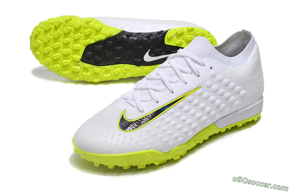 Nike Phantom Ultra Venom TF Artificial Turf Soccer Shoes - White/Yellow/Black 3