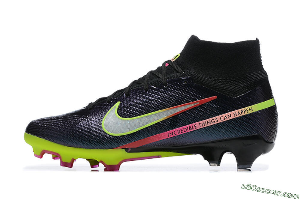 FG Firm Ground Soccer Cleats | Black, Silver, Yellow, Pink