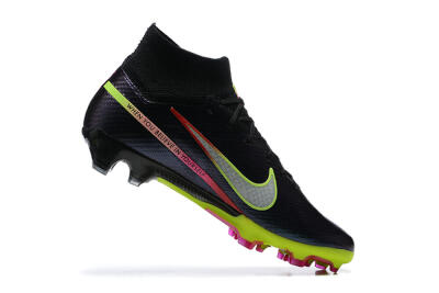 Nike Air Zoom Mercurial Superfly 9 Elite FG Firm Ground Soccer Cleats - Black/Silver/Yellow/Pink