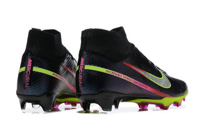 Nike Air Zoom Mercurial Superfly 9 Elite FG Firm Ground Soccer Cleats - Black/Silver/Yellow/Pink