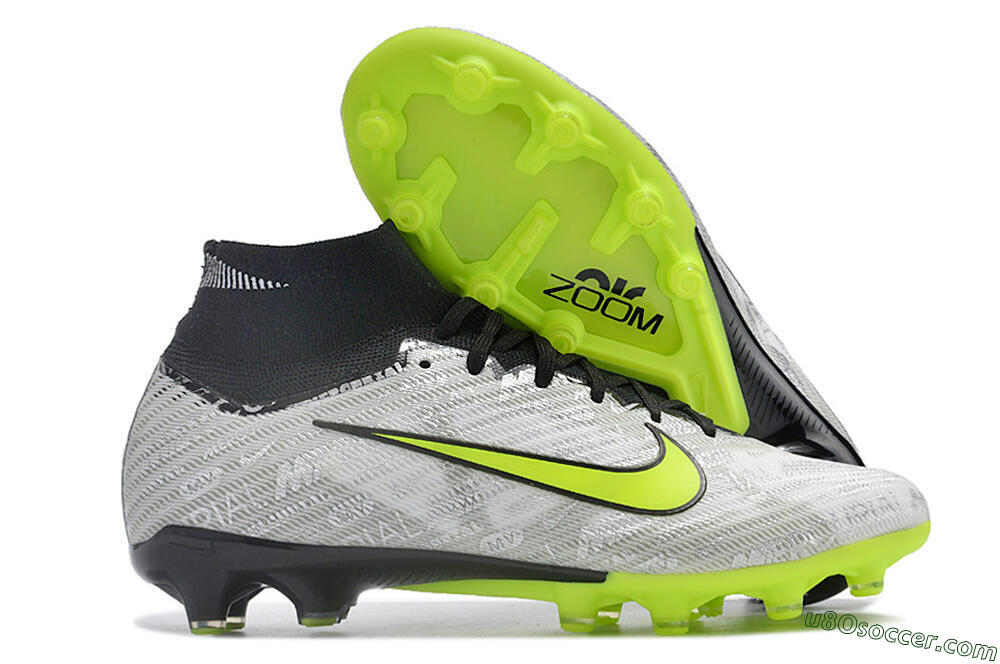Nike Air Zoom Mercurial Superfly 9 Elite AG Artificial Grass Soccer Cleats - Silver/Black/Yellow 1