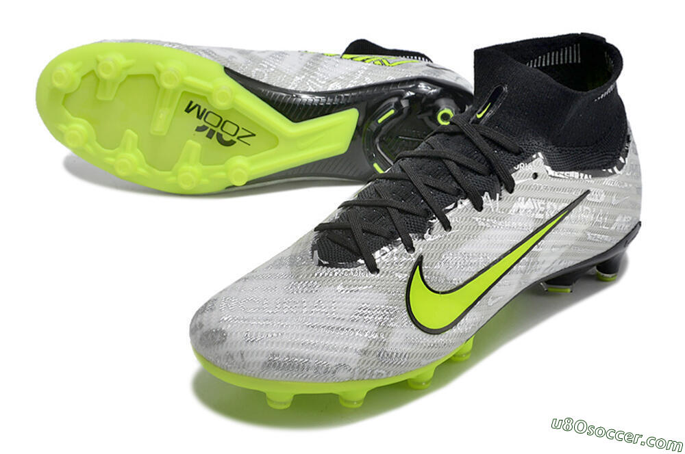 Nike Air Zoom Mercurial Superfly 9 Elite AG Artificial Grass Soccer Cleats - Silver/Black/Yellow 3