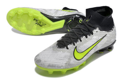 Nike Air Zoom Mercurial Superfly 9 Elite AG Artificial Grass Soccer Cleats - Silver/Black/Yellow