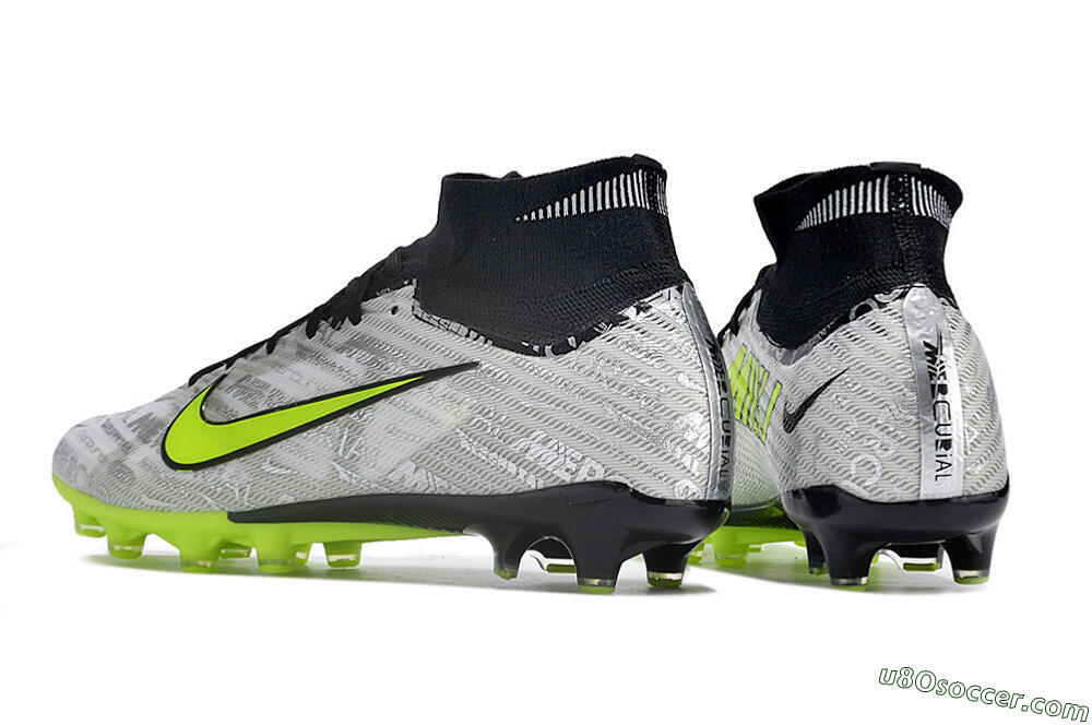 Nike Air Zoom Mercurial Superfly 9 Elite AG Artificial Grass Soccer Cleats - Silver/Black/Yellow 4