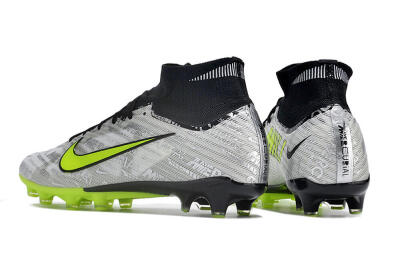 Nike Air Zoom Mercurial Superfly 9 Elite AG Artificial Grass Soccer Cleats - Silver/Black/Yellow