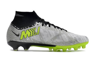 Nike Air Zoom Mercurial Superfly 9 Elite AG Artificial Grass Soccer Cleats - Silver/Black/Yellow
