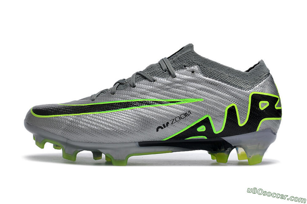 Nike Air Zoom Mercurial Vapor 15 Elite FG Firm Ground Soccer Cleats - Silver/Black/Yellow 2
