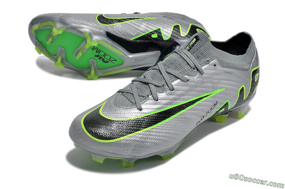 Nike Air Zoom Mercurial Vapor 15 Elite FG Firm Ground Soccer Cleats - Silver/Black/Yellow 3
