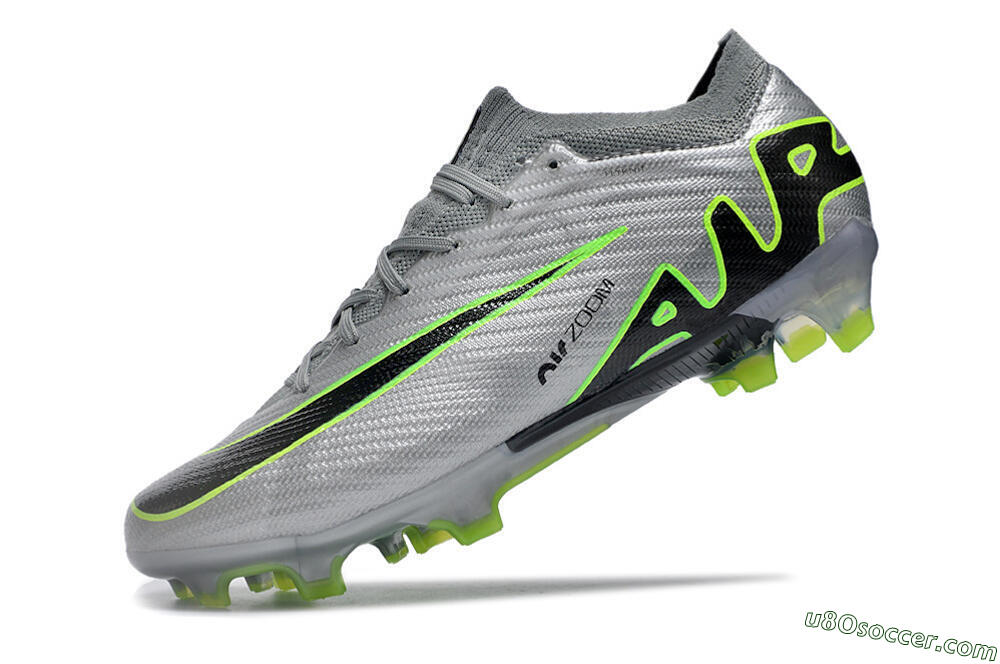Nike Air Zoom Mercurial Vapor 15 Elite FG Firm Ground Soccer Cleats - Silver/Black/Yellow 5