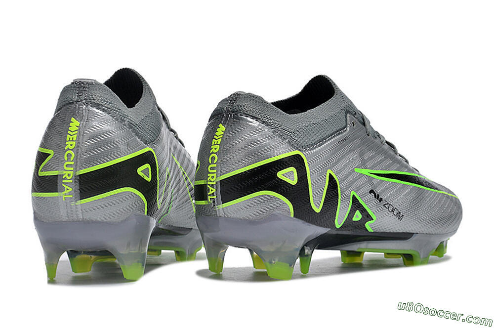 Nike Air Zoom Mercurial Vapor 15 Elite FG Firm Ground Soccer Cleats - Silver/Black/Yellow 6