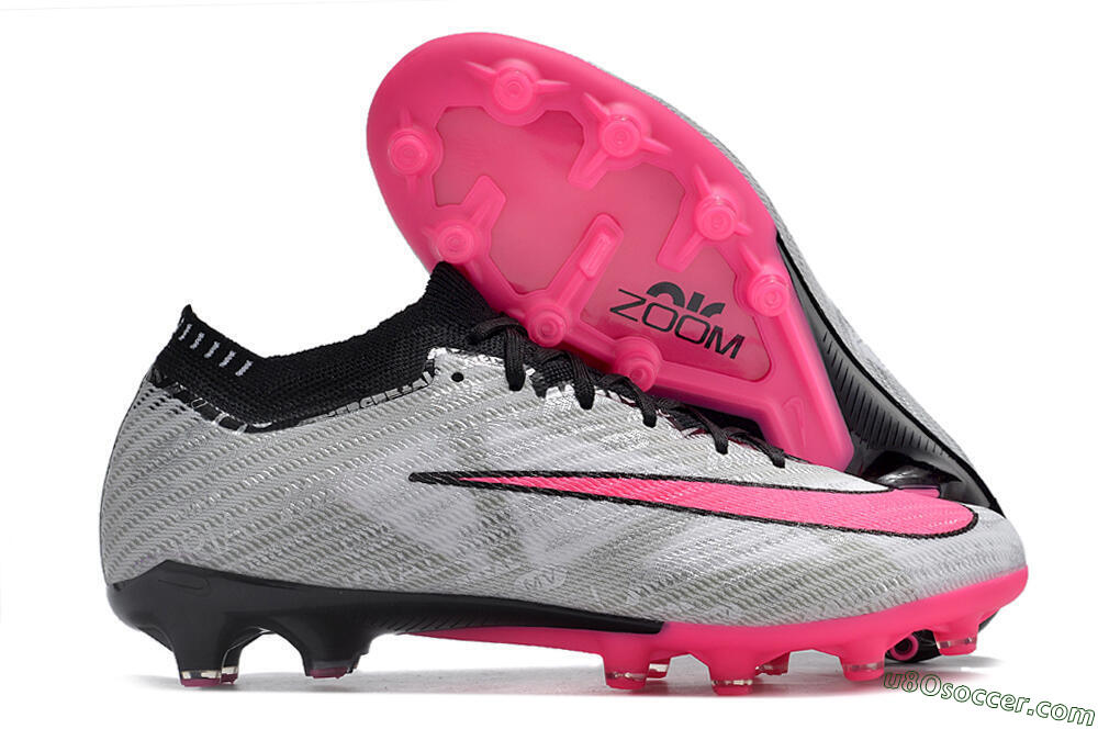 Nike Air Zoom Mercurial Vapor 15 Elite AG Artificial Grass Soccer Cleats - Silver/Black/Pink 1