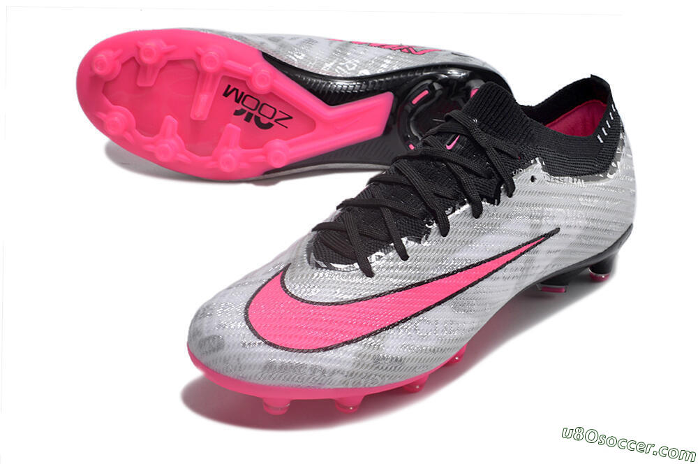 Nike Air Zoom Mercurial Vapor 15 Elite AG Artificial Grass Soccer Cleats - Silver/Black/Pink 3